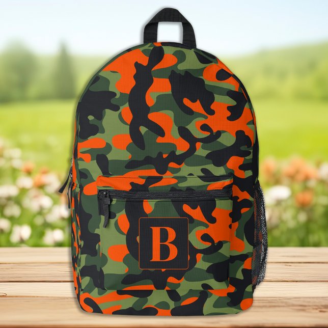 Hunter Camo Personalized Monogram Camouflage Printed Backpack (Creator Uploaded)