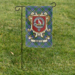 Hunter Clan Badge &amp; Tartan Personalized  Garden Flag at Zazzle