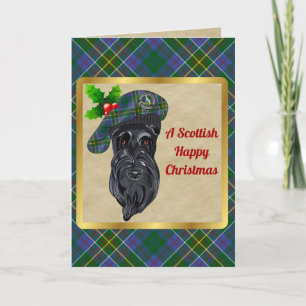 Hunter Clan Badge & Tartan Personalized Xmas Card