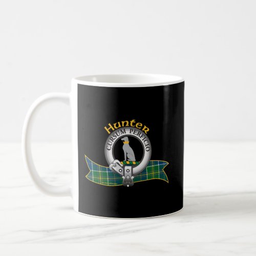 Hunter Clan Tartan Crest Motto Coffee Mug