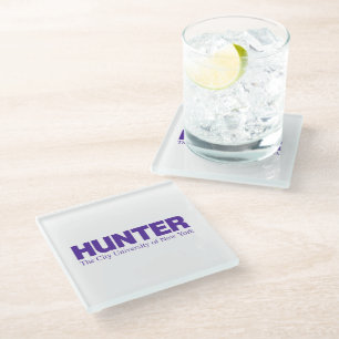 Hunter College CUNY Academic Logo Glass Coaster