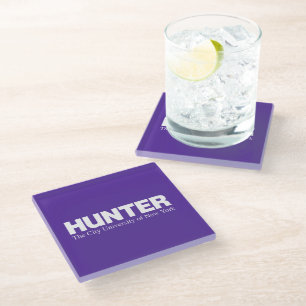 Hunter College CUNY Academic Logo Glass Coaster