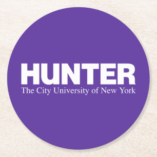 Hunter College CUNY Academic Logo Round Paper Coaster