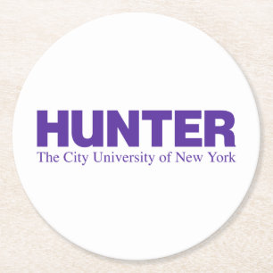 Hunter College CUNY Academic Logo Round Paper Coaster