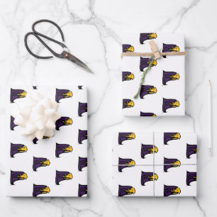 Hunter College Hawk Profile Mascot Wrapping Paper Sheets