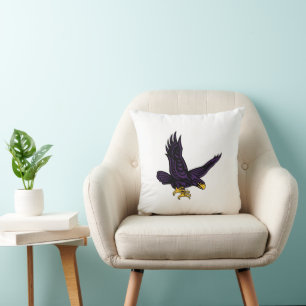 Hunter College Hawk Throw Pillow