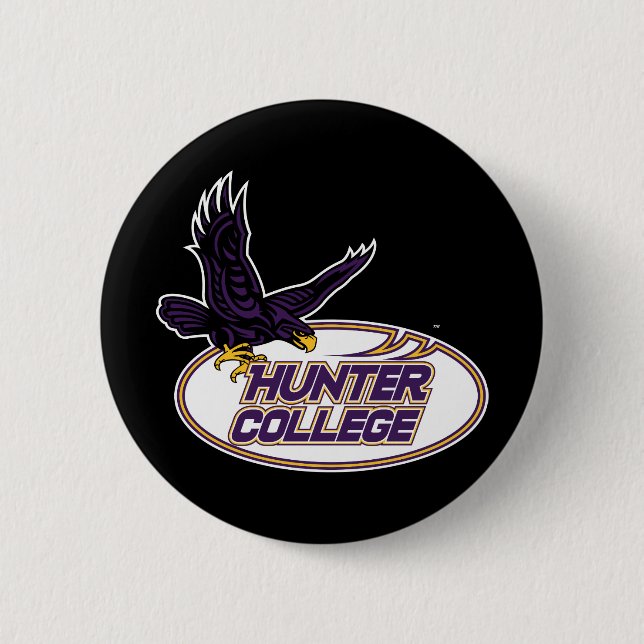 Hunter College Hawks Mascot Button (Front)