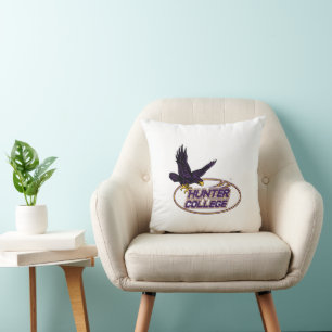 Hunter College Hawks Mascot Throw Pillow