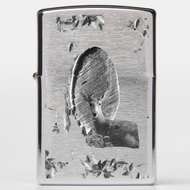 Hunter Country Wood Knot Buck Deer Zippo Lighter (Front)