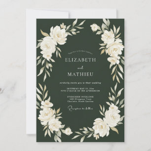 Hunter Cream Petal Wedding Invitation