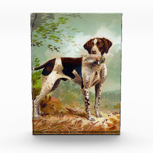 Hunter dog with bird in mouth acrylic award