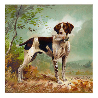 Hunter dog with bird in mouth acrylic print