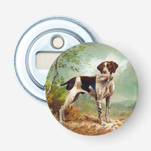Hunter dog with bird in mouth bottle opener