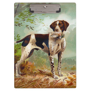 Hunter dog with bird in mouth clipboard