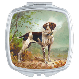 Hunter dog with bird in mouth compact mirror