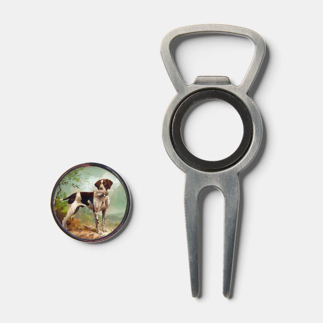 Hunter dog with bird in mouth divot tool (Front (Open))