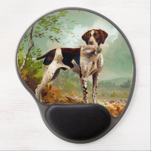 Hunter dog with bird in mouth gel mouse pad