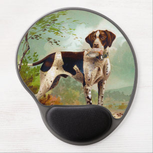 Hunter dog with bird in mouth gel mouse pad