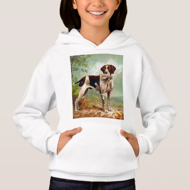 Hunter dog with bird in mouth hoodie (Front)