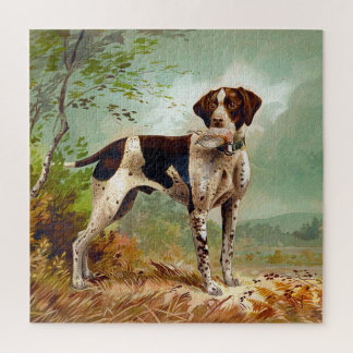 Hunter dog with bird in mouth jigsaw puzzle
