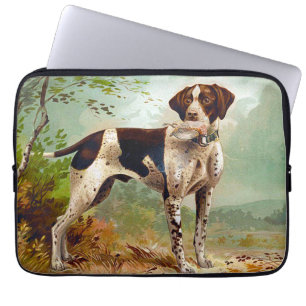 Hunter dog with bird in mouth laptop sleeve