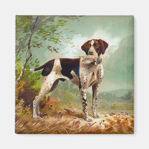 Hunter dog with bird in mouth magnet