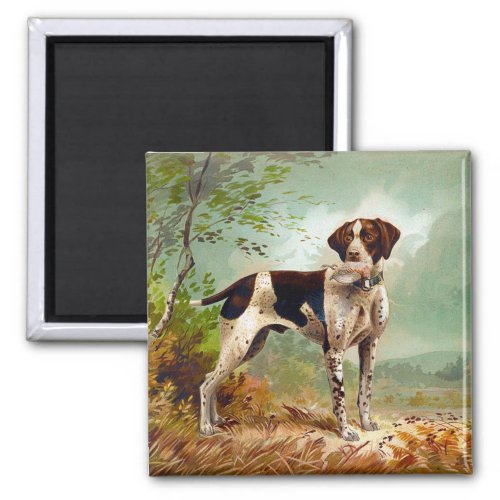 Hunter dog with bird in mouth magnet