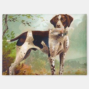 Hunter dog with bird in mouth magnet