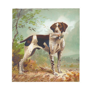 Hunter dog with bird in mouth notepad