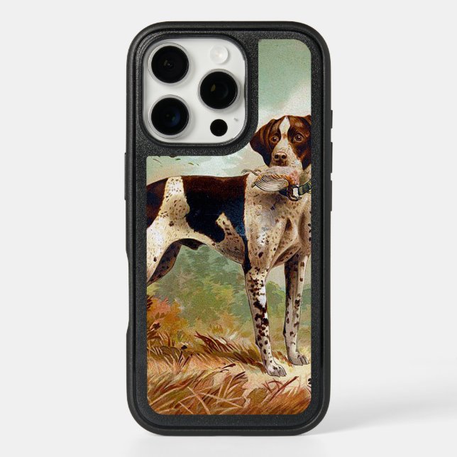 Hunter dog with bird in mouth otterbox iPhone case (Back)