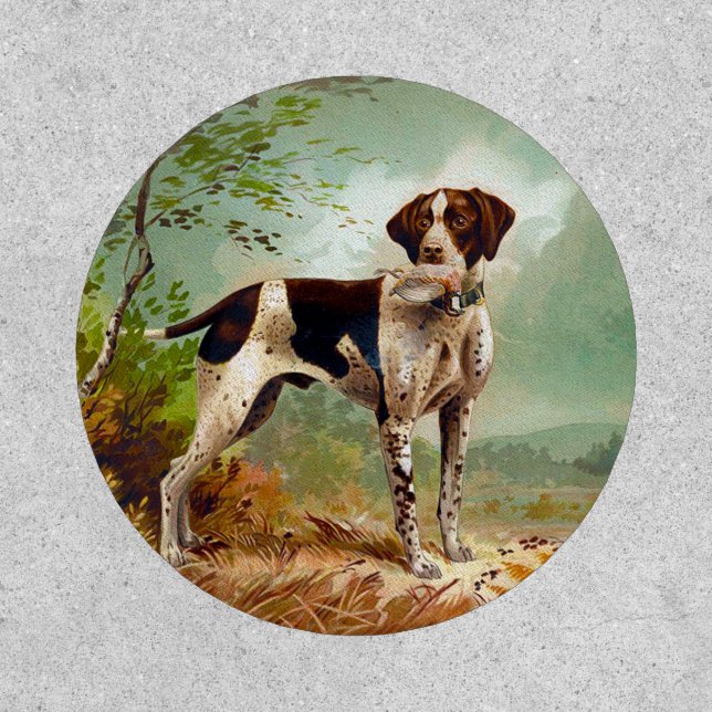 Hunter dog with bird in mouth patch (Front)