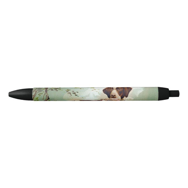 Hunter dog with bird in mouth pen (Front)