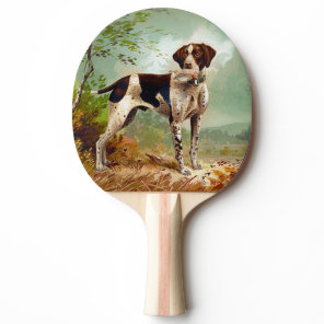 Hunter dog with bird in mouth ping pong paddle