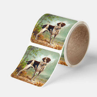 Hunter dog with bird in mouth square sticker