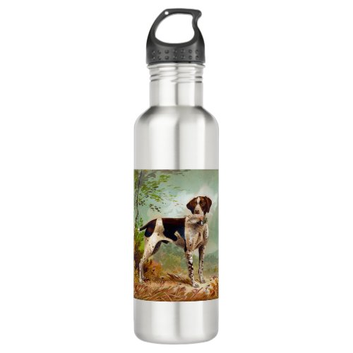 Hunter dog with bird in mouth stainless steel water bottle