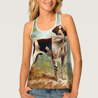 Hunter dog with bird in mouth tank top