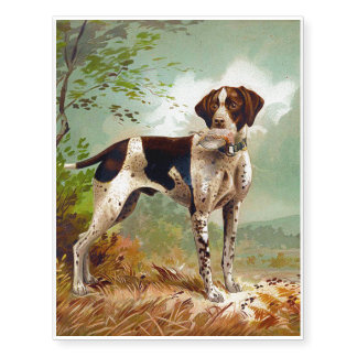Hunter dog with bird in mouth temporary tattoos