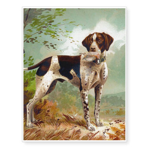 Hunter dog with bird in mouth temporary tattoos