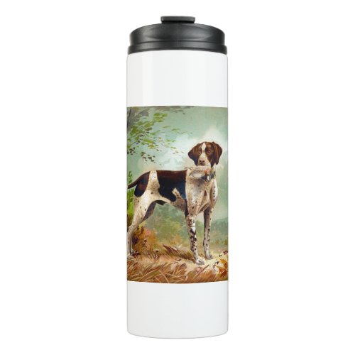 Hunter dog with bird in mouth thermal tumbler