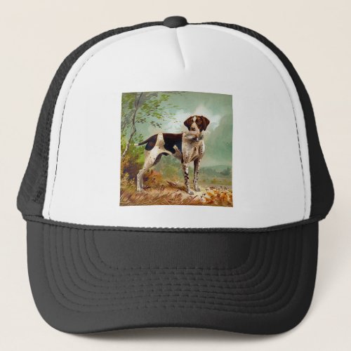 Hunter dog with bird in mouth trucker hat