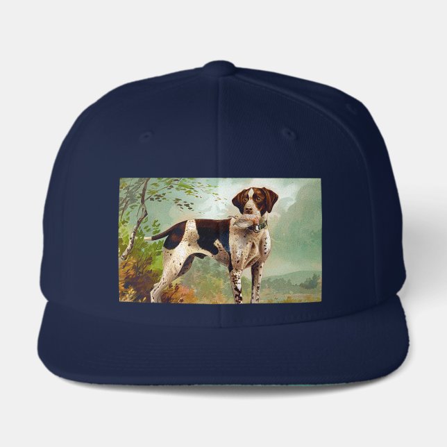 Hunter dog with bird in mouth visor  (Front)