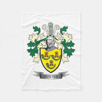 Hunter Family Crest Coat of Arms Fleece Blanket