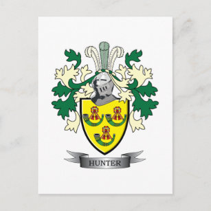 Hunter Family Crest Coat of Arms Postcard