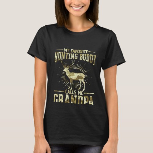 Hunter Grandpa Hunting Buddy Fathers Day Animal De T_Shirt