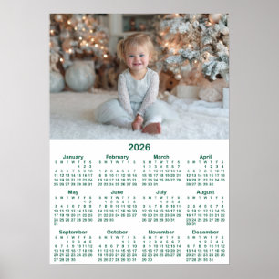 Hunter Green 2026 Photo Calendar 20x28 Poster