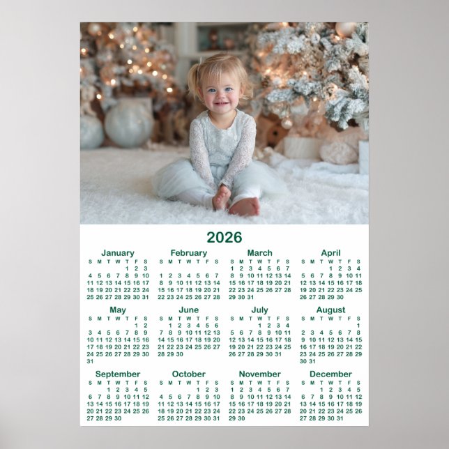 Hunter Green 2026 Photo Calendar 20x28 Poster (Front)