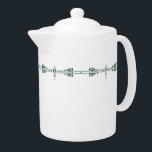 Hunter Green 44oz. Teapot<br><div class="desc">William Joseph 'Dard' Hunter became dissatisfied with his family's newspaper business as a young man and began travelling with his illusionist brother. In 1903 he applied to work for Elbert Hubbert as a designer for Roycroft but was rejected. Later that year he just reported for work uninvited. He became an...</div>
