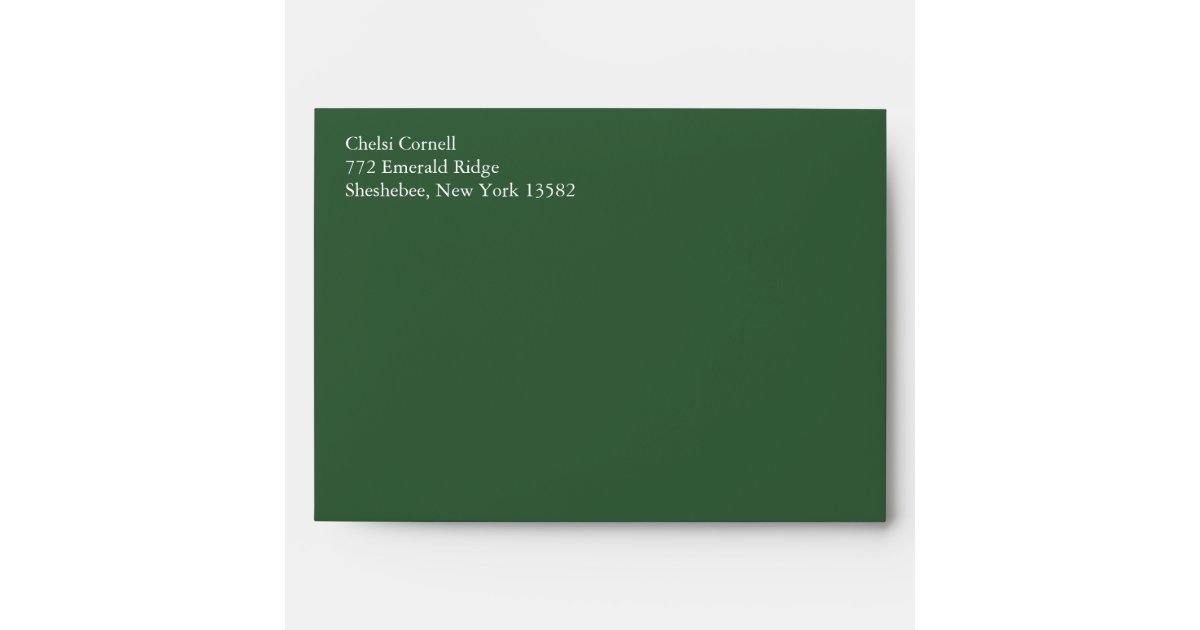Hunter Green A7 5x7 Envelopes With Return Address Zazzle