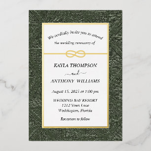 Hunter Green African Tribal All In One Foil Invitation
