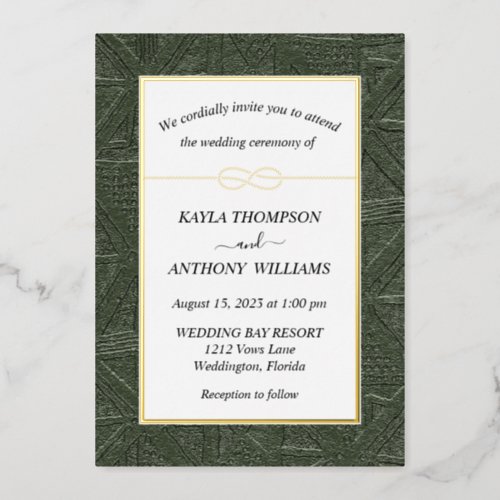 Hunter Green African Tribal All In One Foil Invitation